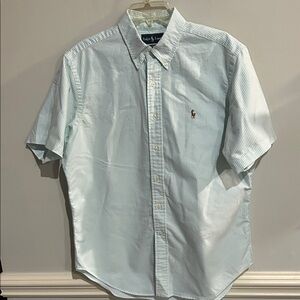 Ralph Lauren Blue Label Men's Aqua Striped Button-Down Shirt